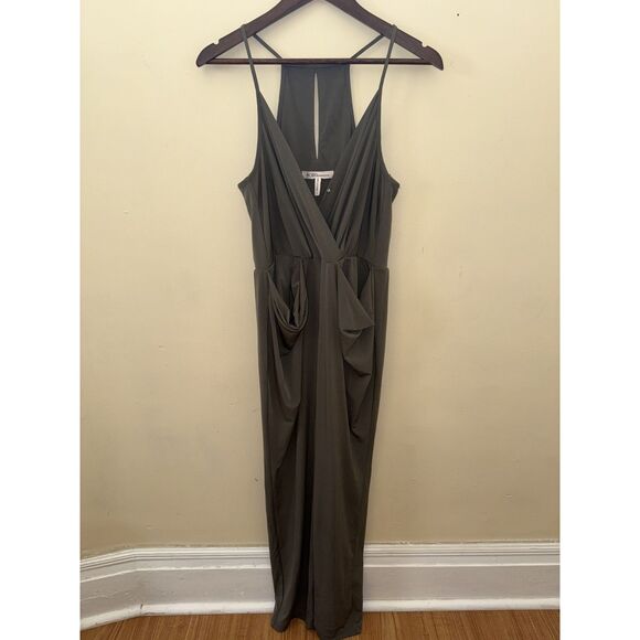 BCBGeneration Pants - BCBGeneration Olive Green Harem Draped Pocket Jumpsuit Size M